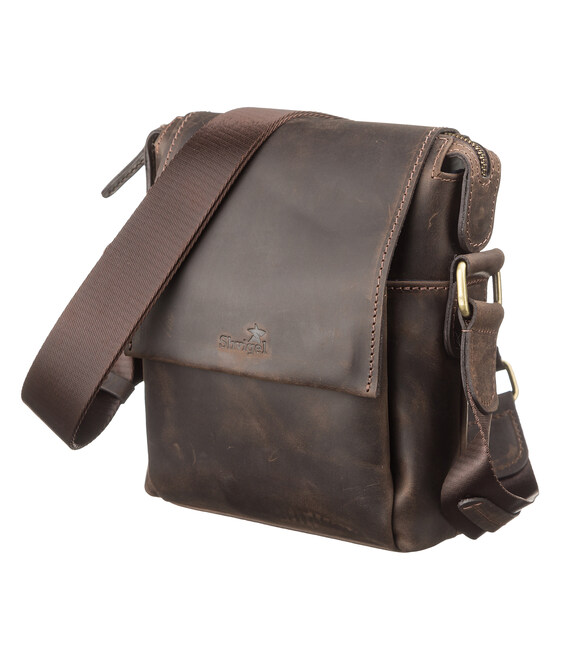 Сумка чоловіча SHVIGEL 11093 шкіряна Коричнева картинка, зображення, фото