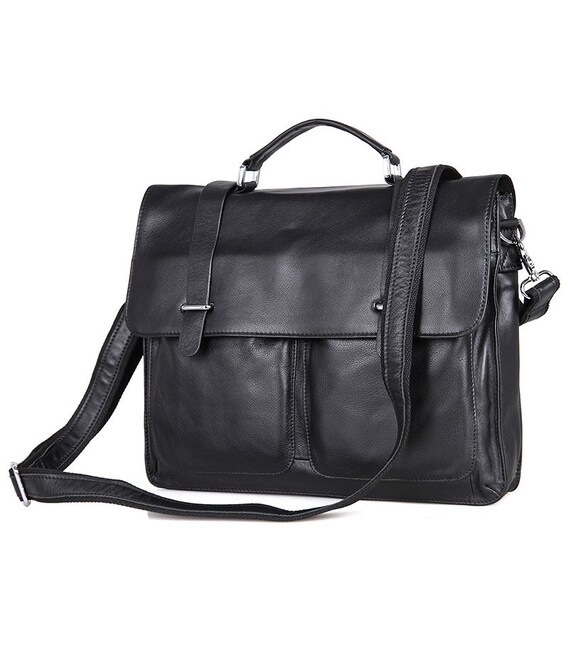 Сумка чоловіча Vintage 14401 шкіряна Чорна картинка, зображення, фото