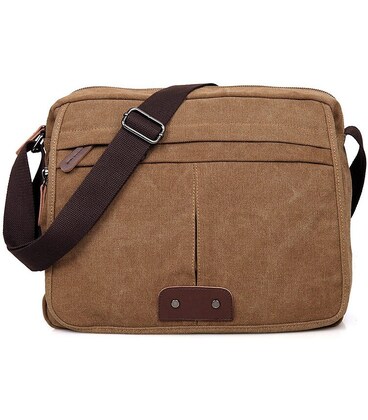 Текстильна сумка для ноутбука роботи та міста Vintage 14445 Коричнева картинка, зображення, фото