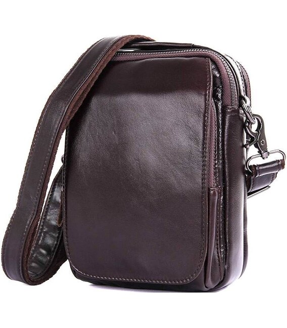 Шкіряна чоловіча сумка через плече для документів та міста Vintage 14544 Коричнева картинка, зображення, фото