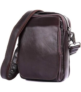 Шкіряна чоловіча сумка через плече для документів та міста Vintage 14544 Коричнева картинка, зображення, фото