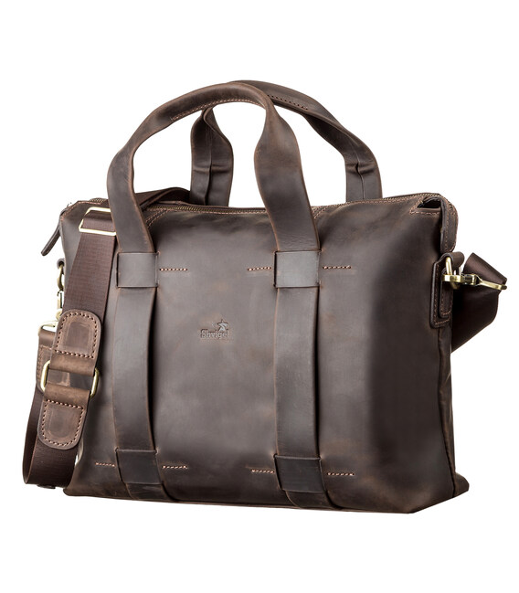 Сумка мужская SHVIGEL 11105 кожаная Коричневая фото, картинка, изображение