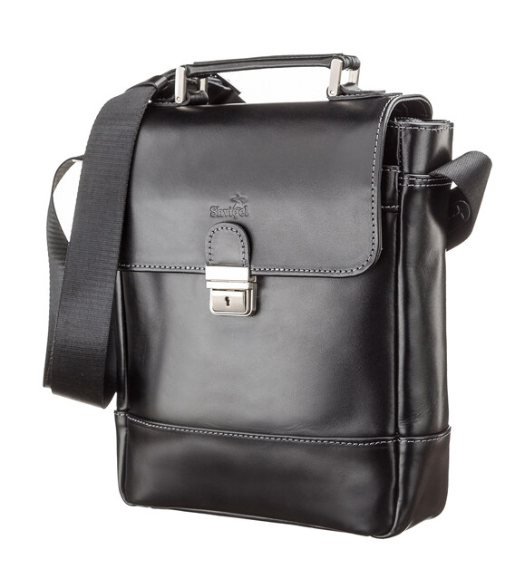 Сумка мужская SHVIGEL 11118 кожаная Черная фото, картинка, изображение