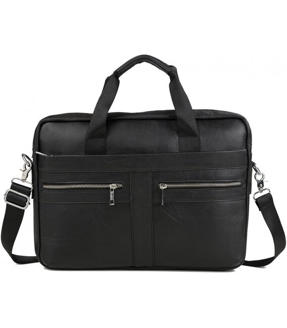 Сумка чоловіча Vintage 14625 шкіряна Чорна картинка, зображення, фото