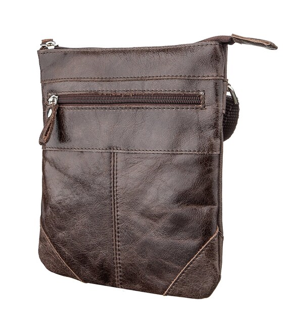 Сумка SHVIGEL 11136 из натуральной кожи Коричневая фото, картинка, изображение