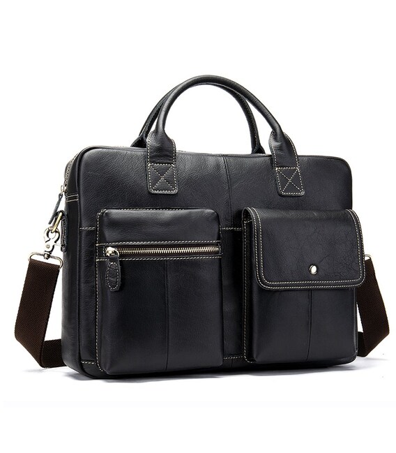 Сумка мужская под ноутбук Vintage 14662 Черная фото, картинка, изображение