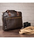 Сумка мужская под ноутбук Vintage 14670 Коричневая фото, картинка, изображение