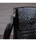 Сумка мужская вертикальная с тиснением под рептилию Vintage 14715 Черная картинка, изображение, фото