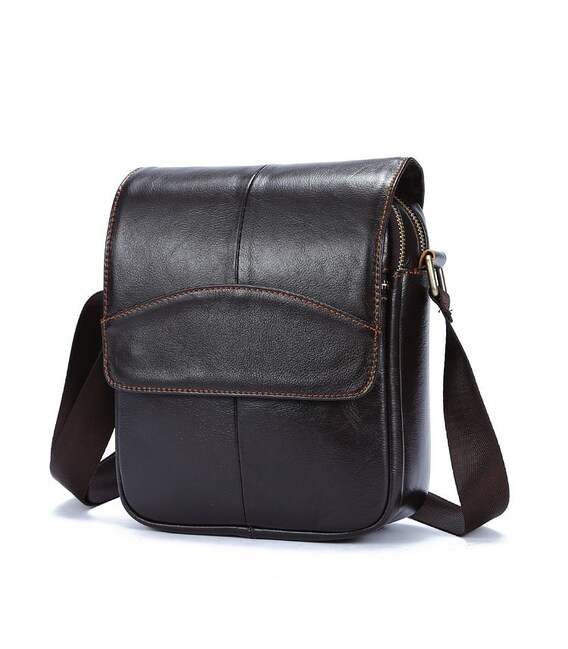 Сумка мужская гладкая Vintage 14733 Коричневая фото, картинка, изображение