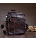 Сумка мужская гладкая Vintage 14748 Коричневая фото, картинка, изображение