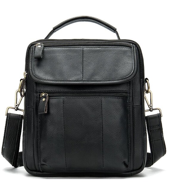 Сумка мужская флотар Vintage 14763 Черная фото, картинка, изображение