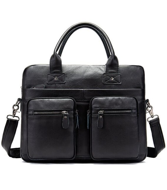Сумка чоловіча під ноутбук Vintage 14771 Чорна картинка, зображення, фото