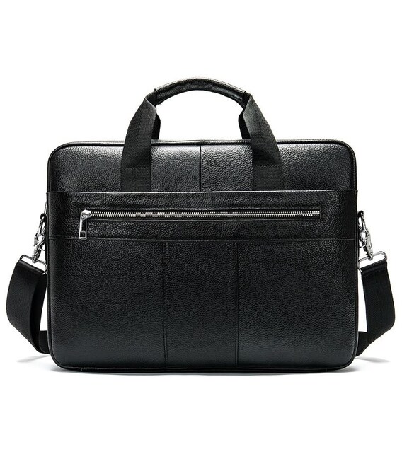 Сумка деловая мужская кожаная Vintage 14794 Черная фото, картинка, изображение