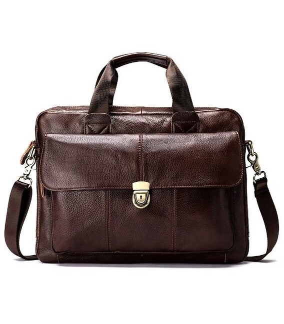 Сумка мужская кожаная горизонтального типа Vintage 14798 Коричневая фото, картинка, изображение