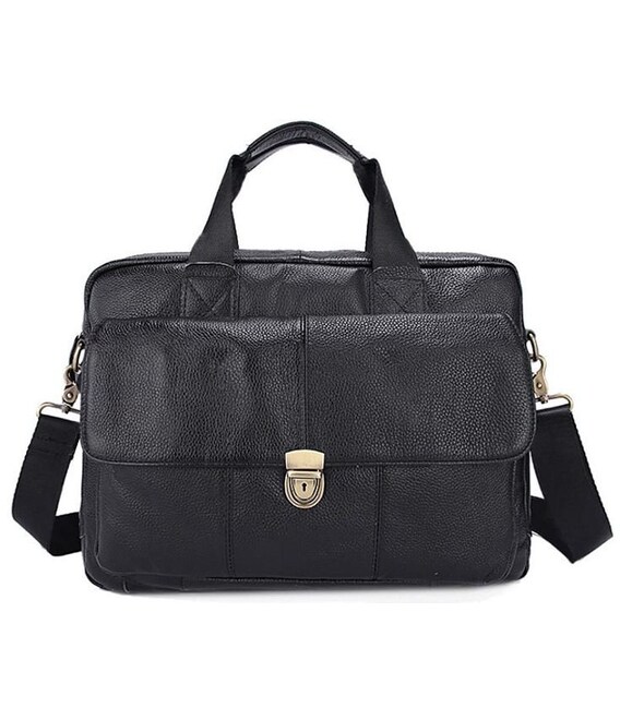 Портфель чоловічий шкіряний з замком Vintage 14801 Чорний картинка, зображення, фото