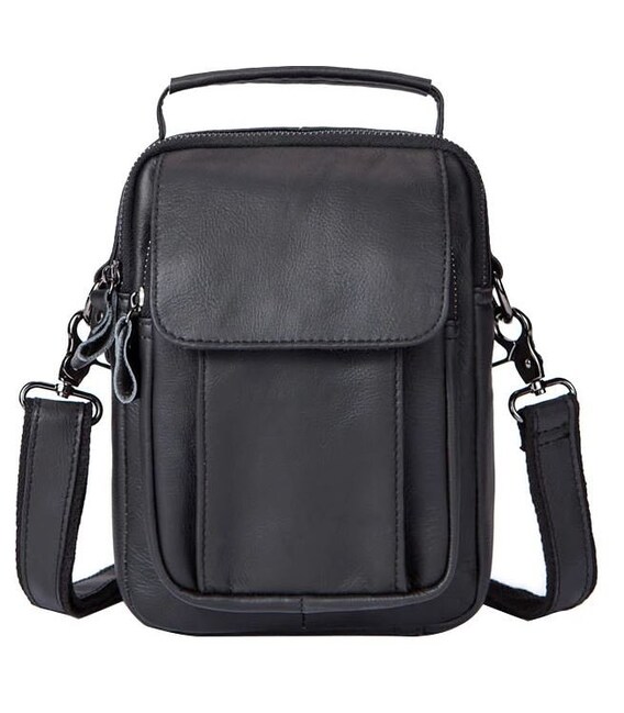 Сумка мужская кожаная Vintage 14816 Черная фото, картинка, изображение