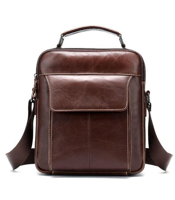 Сумка мужская кожаная Vintage 14835 Коричневая фото, картинка, изображение