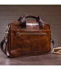 Деловая мужская сумка из зернистой кожи Vintage 14837 Коричневая фото, картинка, изображение