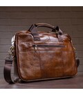 Деловая мужская сумка из зернистой кожи Vintage 14837 Коричневая фото, картинка, изображение