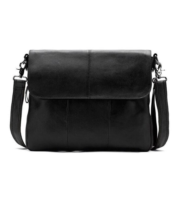 Сумка мужская кожаная Vintage 14852 Черная фото, картинка, изображение