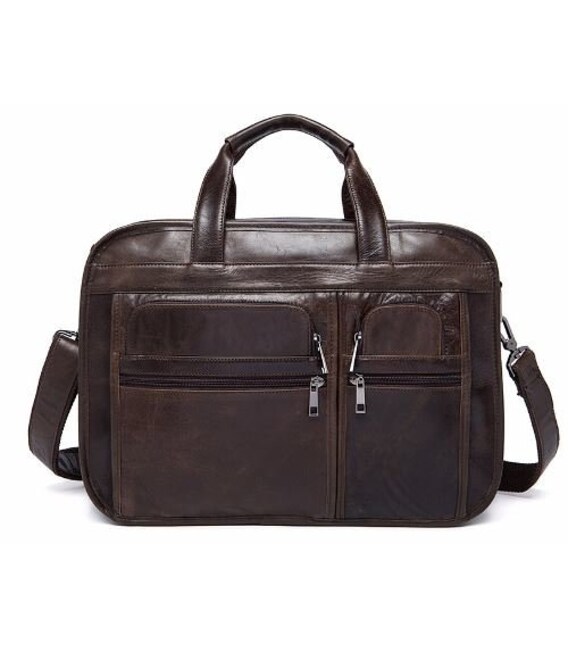 Сумка для ноутбука из натуральной кожи Vintage 14870 Коричневая фото, картинка, изображение