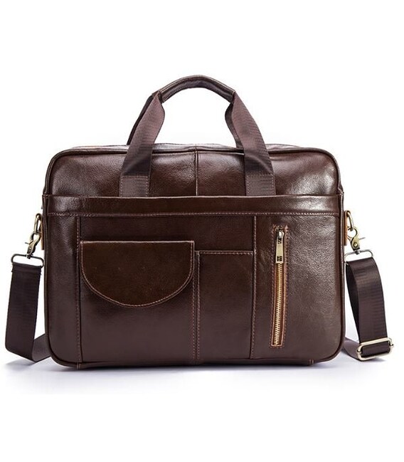 Сумка мужская под ноутбук Vintage 14882 Коричневая фото, картинка, изображение