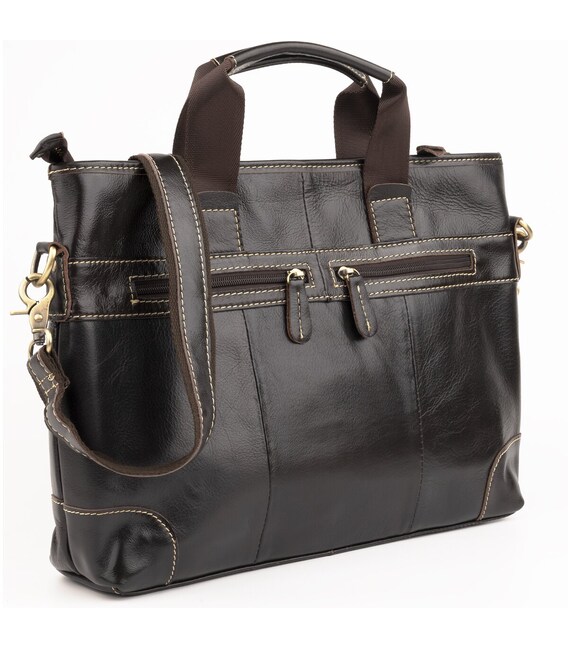 Сумка под ноутбук из гладкой кожи Vintage 14890 Коричневая фото, картинка, изображение