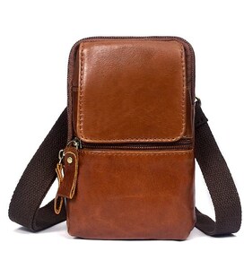 Сумка маленькая мужская кожаная Vintage 14905 Рыжая