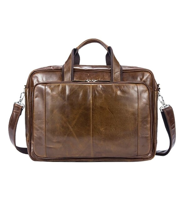 Чоловіча шкіряна сумка Vintage 14769 Коричнева картинка, зображення, фото