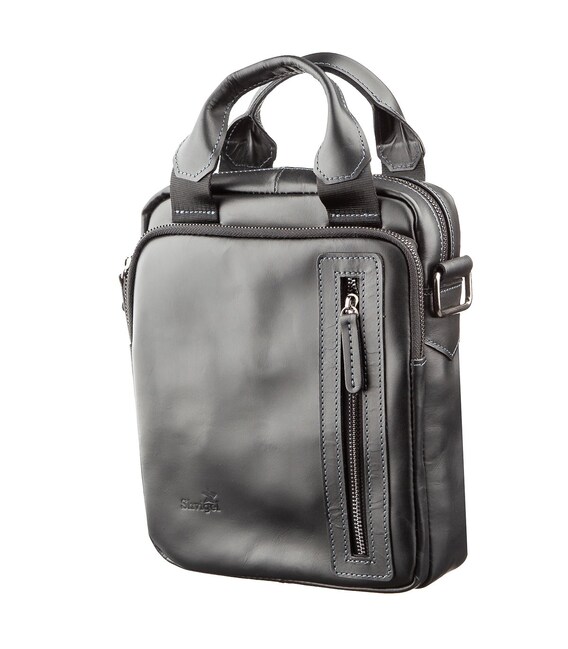 Сумка мужская SHVIGEL 11184 в гладкой коже Черная фото, картинка, изображение