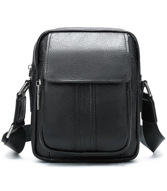 Сумка чоловіча шкіряна флотар Vintage 14943 Чорна картинка, зображення, фото