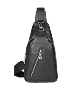 Шкіряна чоловіча сумка через плече для документів та міста Vintage 14973 Чорна