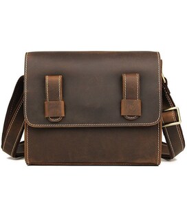Кожаная мужская сумка почтальонка через плечо для документов и города Vintage 14980 Коричневая фото, картинка, изображение