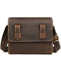 Шкіряна чоловіча сумка поштальйонка через плече для документів та міста Vintage 14980 Коричнева картинка, зображення, фото