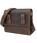 Шкіряна чоловіча сумка поштальйонка через плече для документів та міста Vintage 14980 Коричнева картинка, зображення, фото