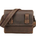 Кожаная мужская сумка почтальонка через плечо для документов и города Vintage 14980 Коричневая фото, картинка, изображение