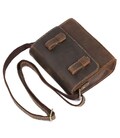 Шкіряна чоловіча сумка поштальйонка через плече для документів та міста Vintage 14980 Коричнева картинка, зображення, фото