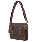 Шкіряна чоловіча сумка поштальйонка через плече для документів та міста Vintage 14980 Коричнева картинка, зображення, фото
