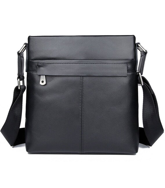 Сумка чоловіча в гладку шкіру Vintage 14981 Чорна картинка, зображення, фото