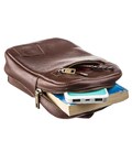 Чоловіча шкіряна сумка через плече для документів та міста SHVIGEL 19103 Коричнева картинка, зображення, фото