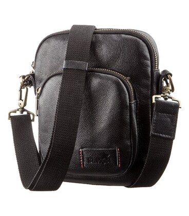 Мужская кожаная сумка через плечо и в руку для документов и города SHVIGEL 19110 Черная фото, картинка, изображение