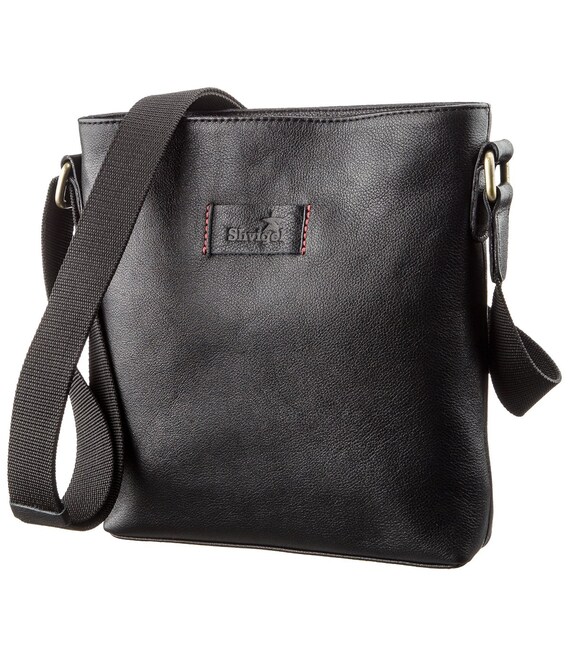 Мужская кожаная сумка без клапана SHVIGEL 19119 Черная фото, картинка, изображение
