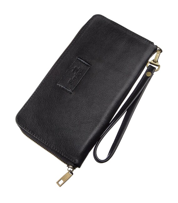 Мужской горизонтальный кожаный клатч SHVIGEL 19120 Черный фото, картинка, изображение