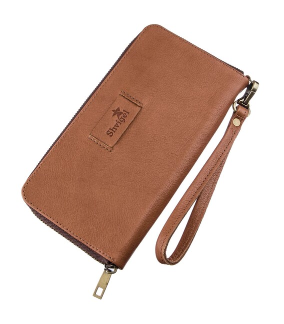 Мужской кожаный клатч SHVIGEL 19122 Коричневый фото, картинка, изображение
