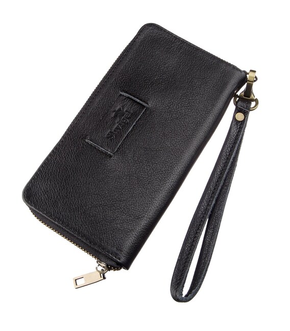 Мужской горизонтальный кожаный клатч SHVIGEL 19123 Черный фото, картинка, изображение