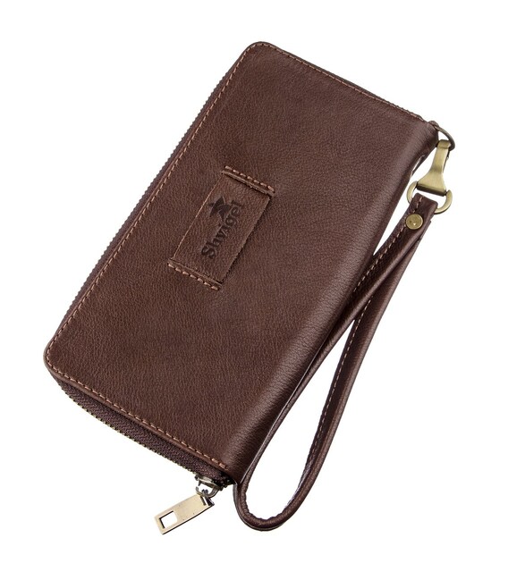 Мужской кожаный клатч SHVIGEL 19124 Коричневый фото, картинка, изображение