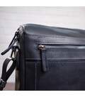 Деловая мужская кожаная сумка на плечо SHVIGEL 11246 Черная картинка, изображение, фото