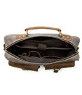 Сумка-портфель мужская текстильная с кожаными вставками Vintage 20001 Cерая фото, картинка, изображение