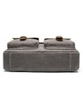 Сумка-портфель мужская текстильная с кожаными вставками Vintage 20001 Cерая фото, картинка, изображение