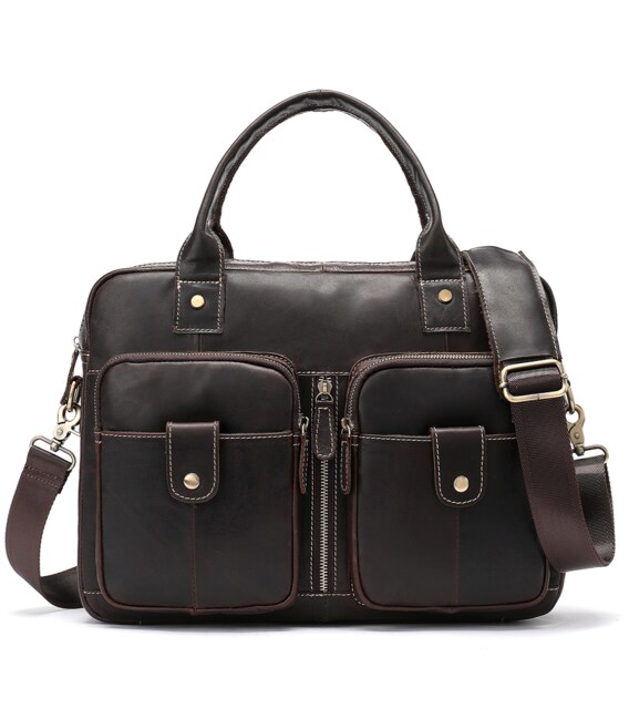 Сумка-портфель мужская из кожи Vintage 20004 Коричневая фото, картинка, изображение